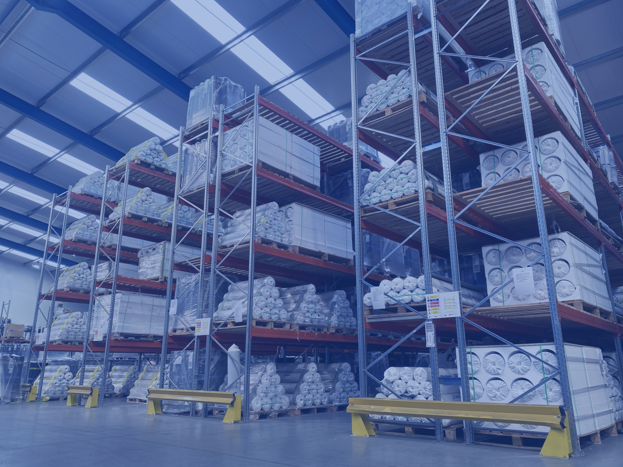 Roofing Products in a UK Warehouse for UK Distribution of Roofing Materials